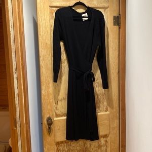 Black Knit Wrap Dress